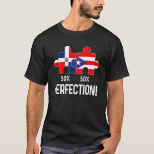 Half Puerto Rican Half Dominican Flag Map Combined T-Shirt
