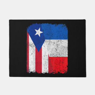 Half Puerto Rican Half French Flag Heritage Pride Doormat