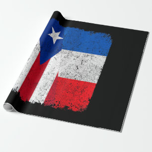 Half Puerto Rican Half French Flag Heritage Pride Wrapping Paper