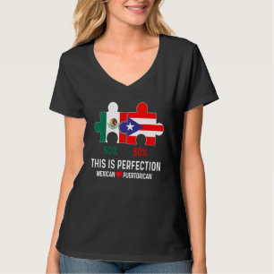 Half Puerto Rican Half Mexican Flag Mixed Race Pri T-Shirt