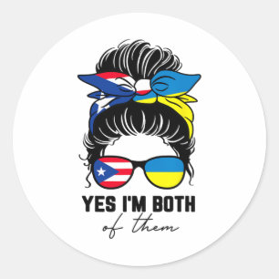 Half Puerto Rican Half Ukrainian Girl Puerto Rica Classic Round Sticker