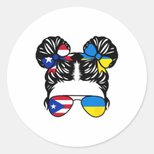 Half Puerto Rican Half Ukrainian Girl Puerto Rico  Classic Round Sticker
