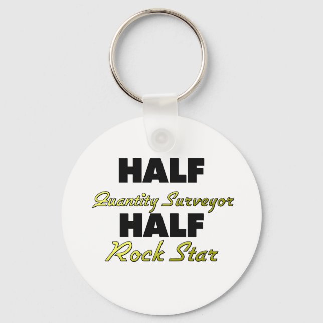 Half Quantity Surveyor Half Rock Star Key Ring (Front)