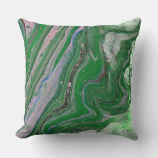 Half Ring Green Fluffy Abstract Accent Pillow