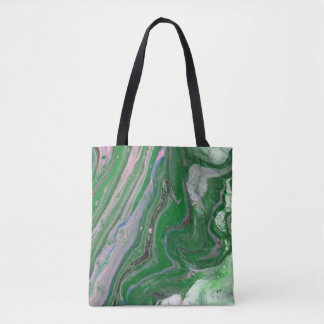 Half Ring Green Fluffy Abstract Tote Bag