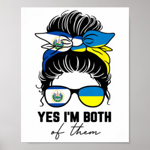 Half Salvadoran Half Ukrainian Girl El Salvador Uk Poster