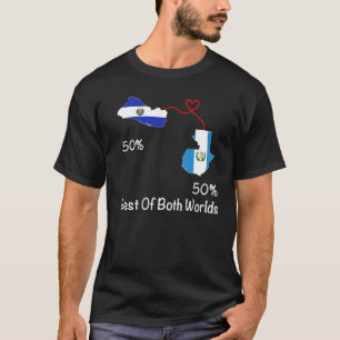 Half salvadorian Half Guatemalan Flag Map Guatemal T-Shirt