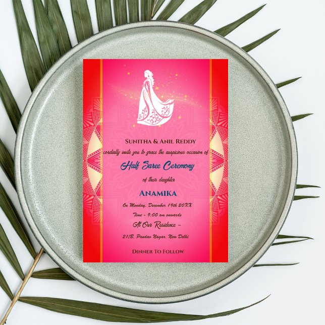 Half Saree Ritu Kala Samskara Invitation (Creator Uploaded)