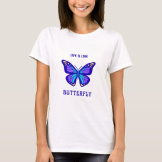 Half seleeves white shirt with buttefly designe