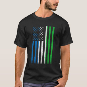 Half Sierra Leonean Flag Vintage American Inside M T-Shirt
