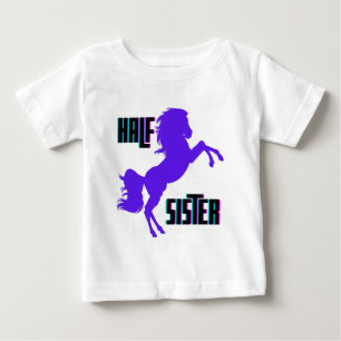 Half Sister Purple Pony Sibling Baby T-Shirt