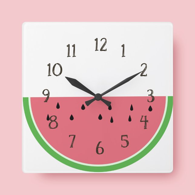 Half Slice Pink Watermelon Kitchen Wall Clock (Always time for watermelon)