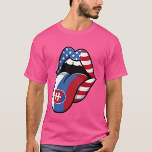Half Slovak Half American Funny USA Slovakia Flag T-Shirt