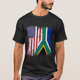 Half South African Flag Usa T-Shirt
