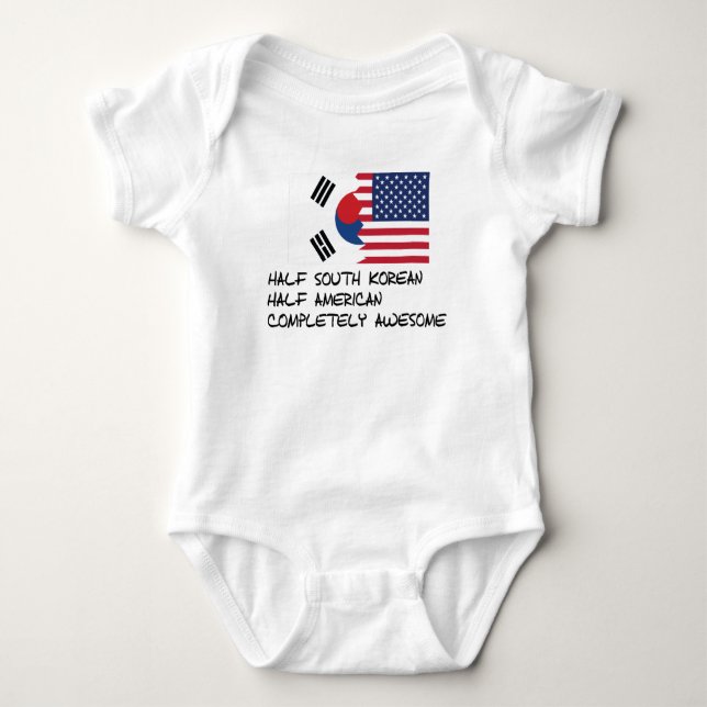 Half South Korean Completely Awesome Baby Bodysuit (Front)