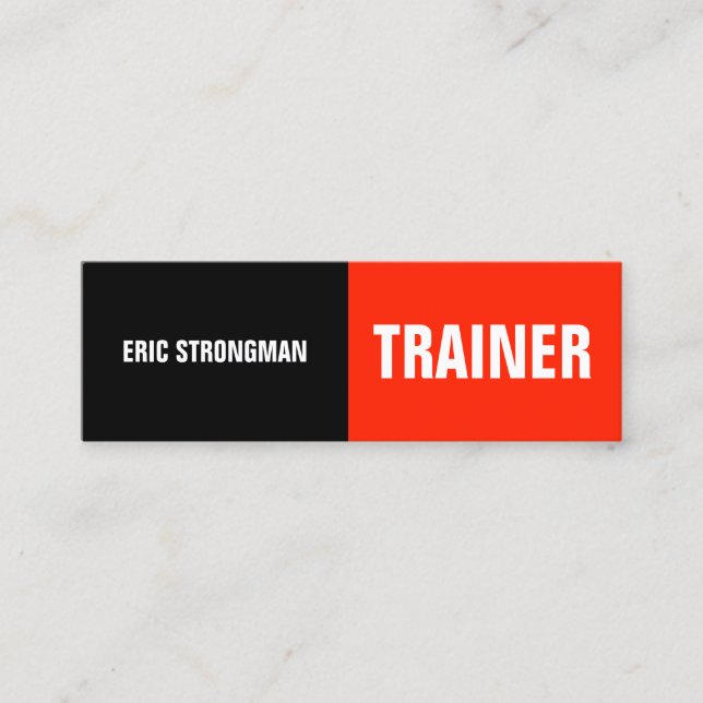 Half split black red mini business card (Front)