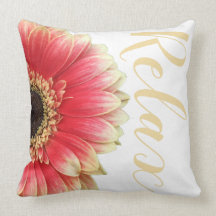 Half Sunflower Relax Throw Pillow