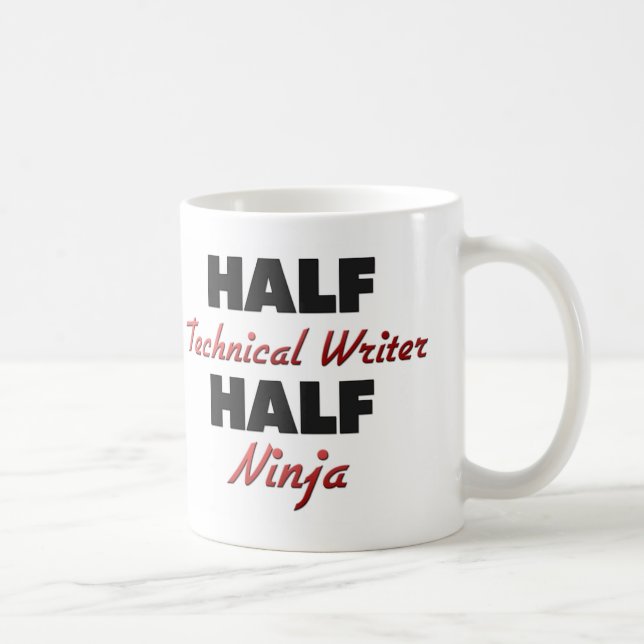 Half Technical Writer Half Ninja Coffee Mug (Right)