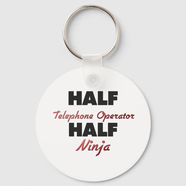 Half Telephone Operator Half Ninja Key Ring (Front)