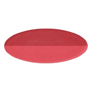 Half-Texture Tomato Red Oval Name Tag – Customise