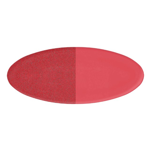 Half-Texture Tomato Red Oval Name Tag – Customise (Front)