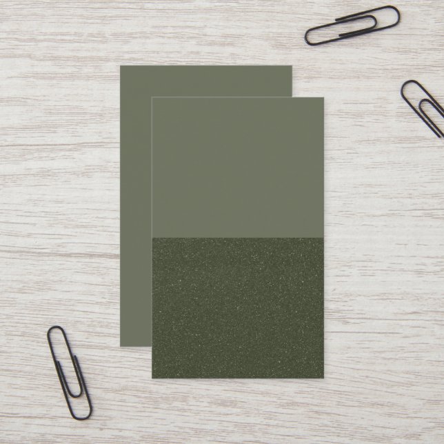 Half Textured Moss Green Business Card – Customise (Front/Back In Situ)