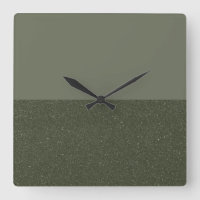 Half Textured Moss Green Wall Clock