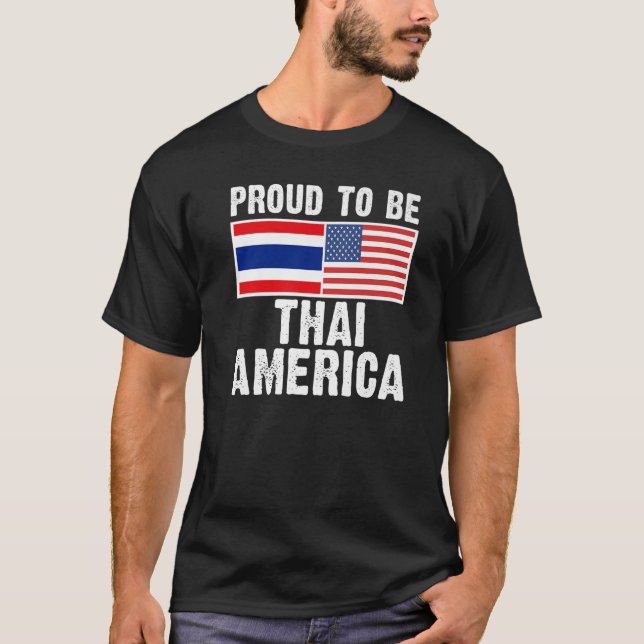 Half thai Half American  Thailand Flag T-Shirt (Front)