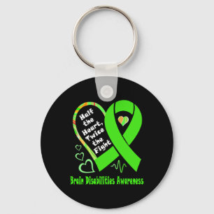 Half The Heart Twice The Fight Brain Disabilities  Key Ring