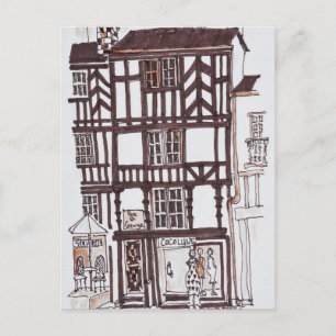 Half-timbered Building   Rennes, Brittany, France Postcard