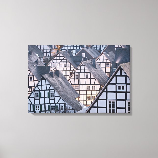 Half-timbered houses in Freudenberg, Germany Canvas Print (Front)