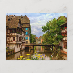 half-timbered houses in Petite France, Strasbourg, Postcard