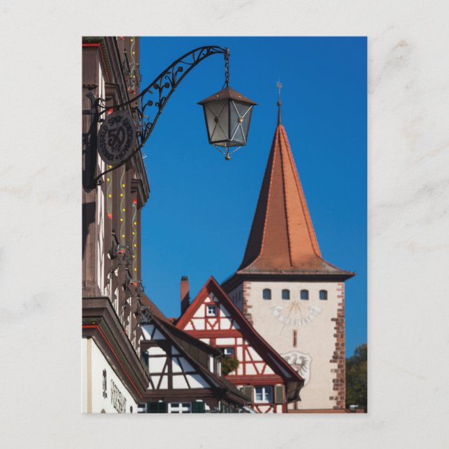 Half Timbered Houses in Town Postcard (Front)