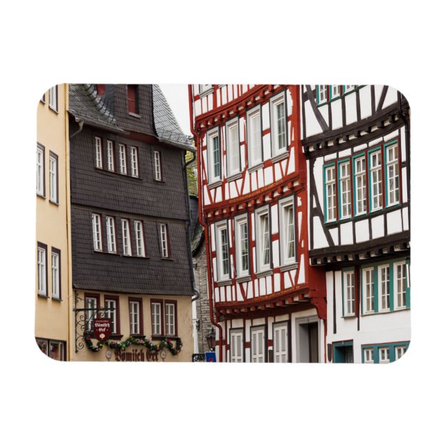Half-timbered Town Buildings Magnet (Horizontal)