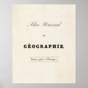 Half Title Atlas universel Oceania Poster