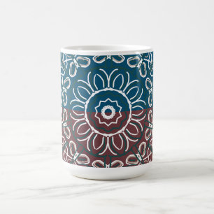 Half Toned Trendy Blue Mauve Laced Design Coffee Mug