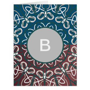 Half Toned Trendy Blue Mauve Laced Monogram Design