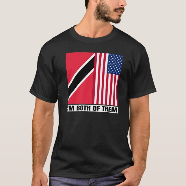 Half Trinbagonian American DNA Trinidad And Tobago T-Shirt (Front)
