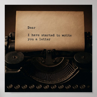 Half-Typed Letter on Typewriter Poster