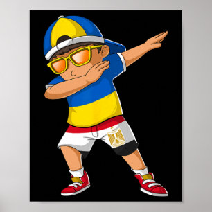 Half Ukrainian Egyptian Boy Ukraine Egypt Flag  Poster