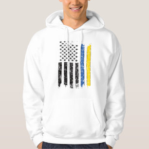 Half Ukrainian Half American Flag Ukraine USA Hoodie