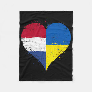 Half Ukrainian Half Dutch A Ukraine Netherlands Fl Fleece Blanket