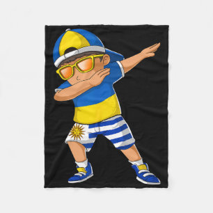 Half Ukrainian Uruguayan Boy Ukraine Uruguay Flag Fleece Blanket