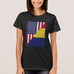 Half USA Flag Half Chad Flag American Chadian T-Shirt