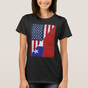 Half USA Flag Half Chile Flag American Chilean T-Shirt