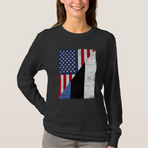 Half USA Flag Half Estonia Flag American Estonian T-Shirt