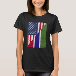 Half USA Flag Half Gambie Flag American Gambian T-Shirt