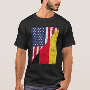 Half USA Flag Half Germany Flag American German T-Shirt