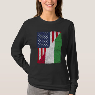 Half USA Flag Half Hungary Flag American Hungarian T-Shirt