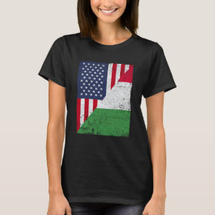 Half USA Flag Half Italy Flag American Italian T-Shirt